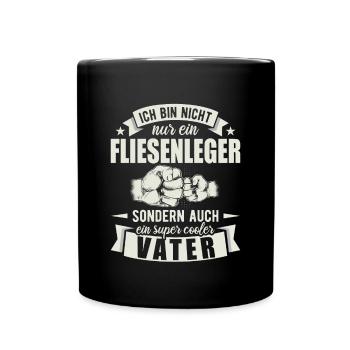 Fliesenleger Vater Papa Vatertag Mosaikleger - Tasse einfarbig - Schwarz - Vorne