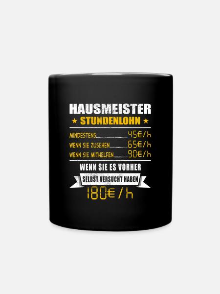 Hausmeister - Tasse einfarbig - Schwarz