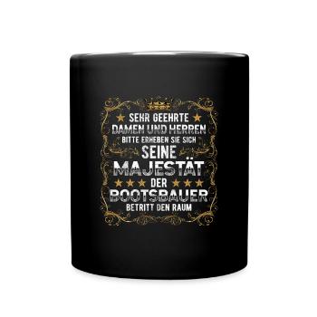 Bootsbauer Schiffsbauer - Tasse einfarbig - Schwarz - Vorne