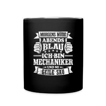 Mechaniker - Tasse einfarbig - Schwarz - Vorne