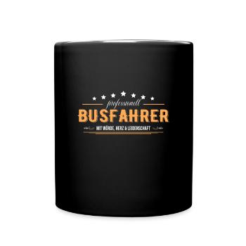 Busfahrer Bus - Tasse einfarbig - Schwarz - Vorne
