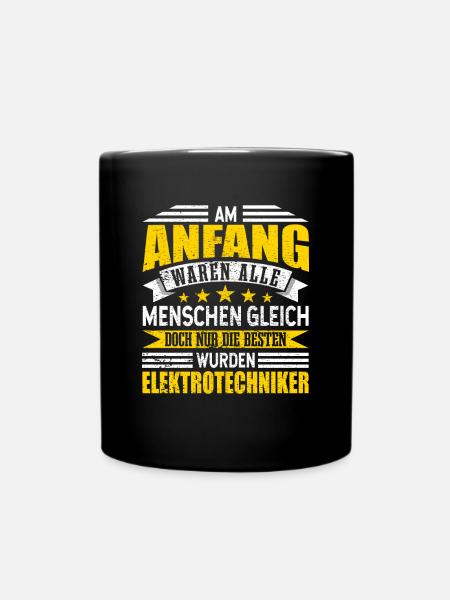 Elektrotechniker - Tasse einfarbig - Schwarz