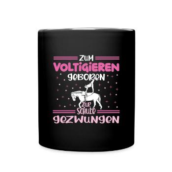 Voltigieren Volti Voltigier Pferde Pferdemädchen - Tasse einfarbig - Schwarz - Vorne