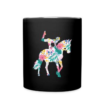 Voûte Volti Voûte Chevaux Chevaux Filles - Mug uni - noir - Devant