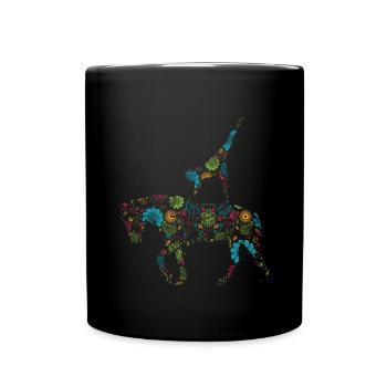 Voûte Volti Voûte Chevaux Chevaux Filles - Mug uni - noir - Devant