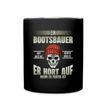 Bootsbauer Schiffsbauer - Tasse einfarbig - Schwarz - Vorne