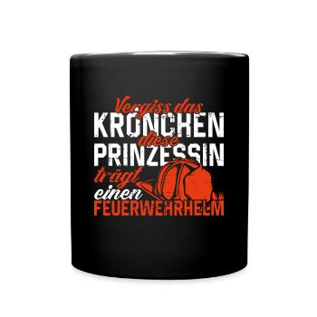 Feuerwehrfrau Feuerwehr Feuerwehrmann Mama - Tasse einfarbig - Schwarz - Vorne