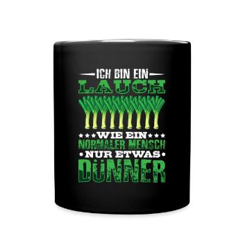 Lauch Kostüm Bodybuilding Satire Gym Jga - Tasse einfarbig - Schwarz - Vorne