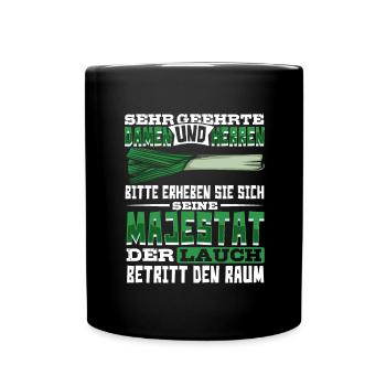 Lauch Kostüm Bodybuilding Satire Gym Jga - Tasse einfarbig - Schwarz - Vorne