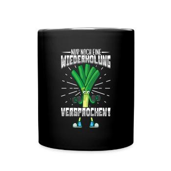 Lauch Kostüm Bodybuilding Satire Gym Jga - Tasse einfarbig - Schwarz - Vorne