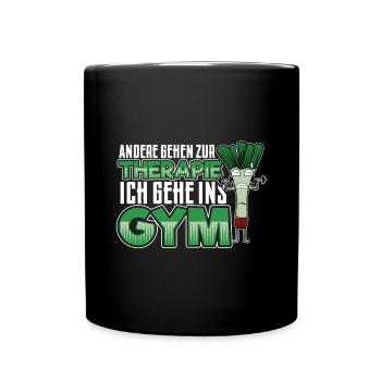 Lauch Kostüm Bodybuilding Satire Gym Jga - Tasse einfarbig - Schwarz - Vorne
