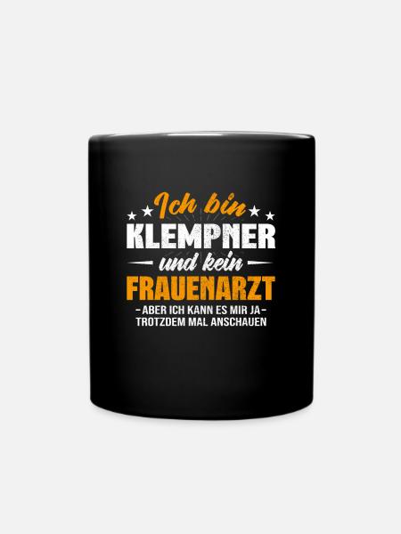 Klempner - Tasse einfarbig - Schwarz