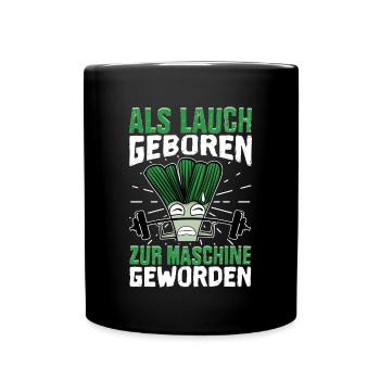 Lauch Kostüm Bodybuilding Satire Gym Jga - Tasse einfarbig - Schwarz - Vorne