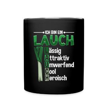 Lauch Kostüm Bodybuilding Satire Gym Jga - Tasse einfarbig - Schwarz - Vorne
