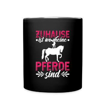Voltigieren Volti Voltigier Pferde Pferdemädchen - Tasse einfarbig - Schwarz - Vorne