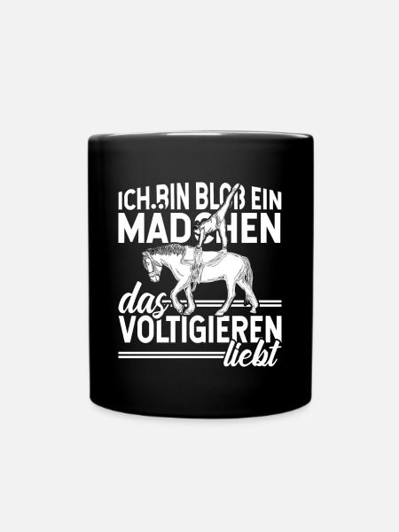 Voltigieren Volti Voltigier Pferde Pferdemädchen - Tasse einfarbig - Schwarz