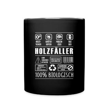 Holzfäller - Tasse einfarbig - Schwarz - Vorne