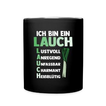 Lauch - Tasse einfarbig - Schwarz - Vorne