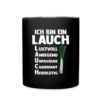 Lauch - Tasse einfarbig - Schwarz - Vorne