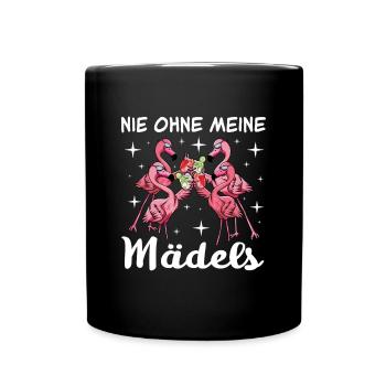 Flamingo Junggesellenabschied Frauen jga Saufen - Tasse einfarbig - Schwarz - Vorne