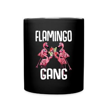 Flamingo Junggesellenabschied Frauen jga Saufen - Tasse einfarbig - Schwarz - Vorne