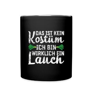 Lauch Kostüm Bodybuilding Satire Gym Jga - Tasse einfarbig - Schwarz - Vorne