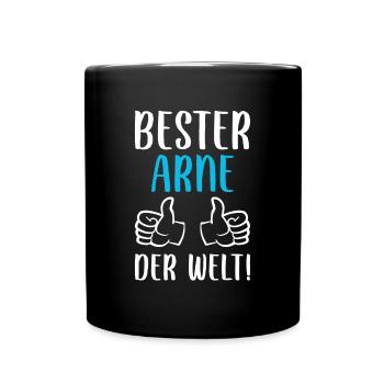 Arne Vorname Name Geburtstag - Tasse einfarbig - Schwarz - Vorne