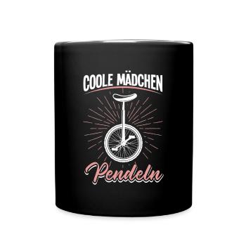 Coole Mädchen pendeln Kinder Einrad - Tasse einfarbig - Schwarz - Vorne