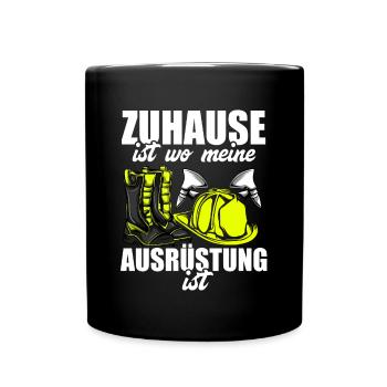 Feuerwehrfrau Feuerwehr Feuerwehrmann Mama - Tasse einfarbig - Schwarz - Vorne