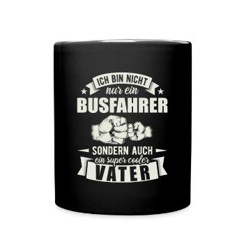 Busfahrer Vater Papa Vatertag Reisebus - Tasse einfarbig - Schwarz - Vorne