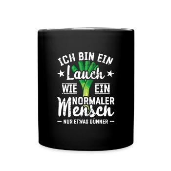 Lauch Kostüm Bodybuilding Satire Gym Jga - Tasse einfarbig - Schwarz - Vorne