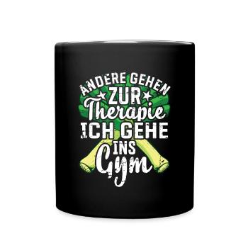 Lauch Kostüm Bodybuilding Satire Gym Jga - Tasse einfarbig - Schwarz - Vorne