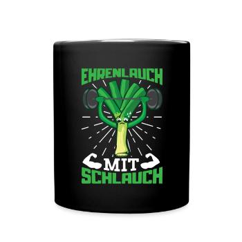 Lauch Kostüm Bodybuilding Satire Gym Jga - Tasse einfarbig - Schwarz - Vorne