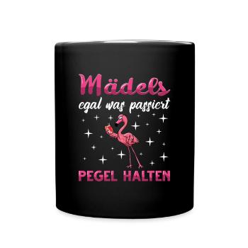 Flamingo Junggesellenabschied Frauen jga Saufen - Tasse einfarbig - Schwarz - Vorne