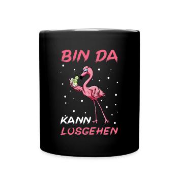 Flamingo Junggesellenabschied Frauen jga Saufen - Tasse einfarbig - Schwarz - Vorne