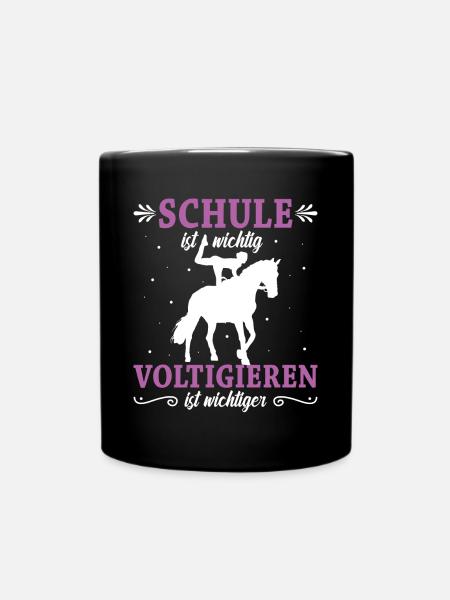 Voltigieren Volti Voltigier Pferde Pferdemädchen - Tasse einfarbig - Schwarz