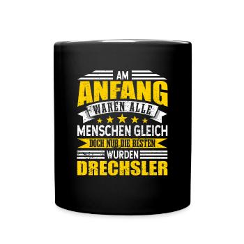 Drechsler Alle Menschen gleich - Tasse einfarbig - Schwarz - Vorne