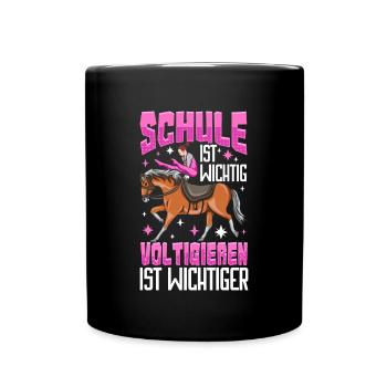 Voltigieren - Tasse einfarbig - Schwarz - Vorne