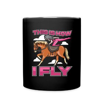 Voltigieren - Tasse einfarbig - Schwarz - Vorne