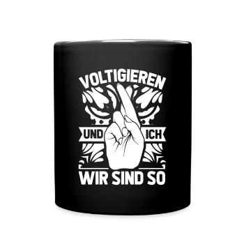 Voltigieren - Tasse einfarbig - Schwarz - Vorne