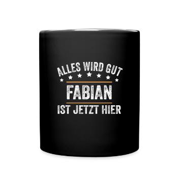 Fabian Vorname Name Geburtstag - Tasse einfarbig - Schwarz - Vorne