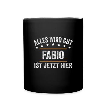 Fabio Vorname Name Geburtstag - Tasse einfarbig - Schwarz - Vorne