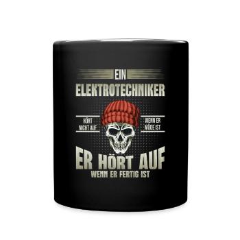 Elektrotechniker - Tasse einfarbig - Schwarz - Vorne