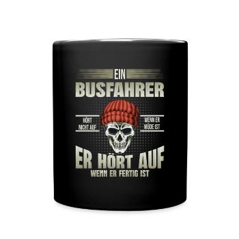 Busfahrer Bus - Tasse einfarbig - Schwarz - Vorne