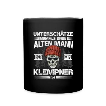 Klempner Alter mann Heizungsbauer - Tasse einfarbig - Schwarz - Vorne