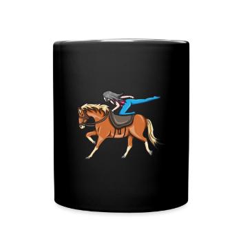 Voltigieren - Tasse einfarbig - Schwarz - Vorne