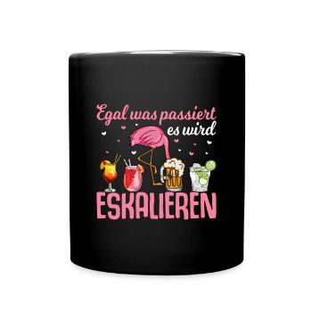 Flamingo Junggesellenabschied Frauen jga Saufen - Tasse einfarbig - Schwarz - Vorne