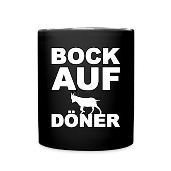 Bock auf Döner - Tasse einfarbig - Schwarz - Vorne