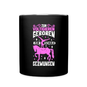 Voltigieren - Tasse einfarbig - Schwarz - Vorne