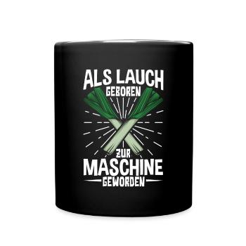 Lauch Kostüm Bodybuilding Satire Gym Jga - Tasse einfarbig - Schwarz - Vorne